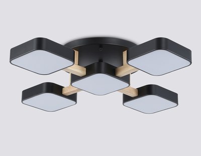 Люстра Ambrella FL4883/5 BK/WD (черный/дерево)