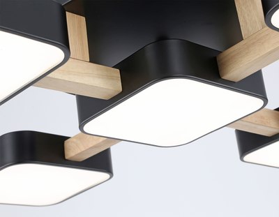 Люстра Ambrella FL4883/5 BK/WD (черный/дерево)