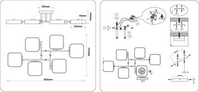 Люстра Ambrella FL4886/6 WH/WD