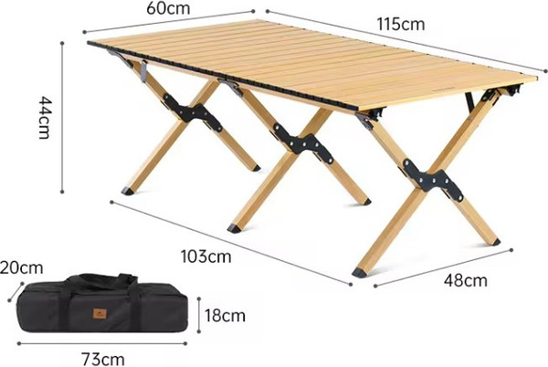 Стол складной Naturehike 115х60х44см / CNK2300JU010-LW (бежевый)