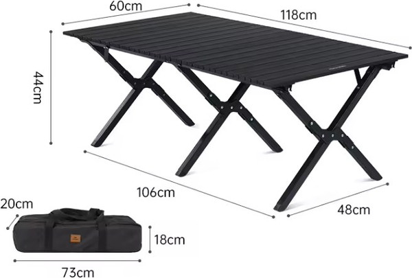 Стол складной Naturehike 118х60х44см / CNK2300JU010-LB (черный)
