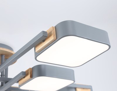 Люстра Ambrella FL4889/8 GR/WD (серый/дерево)