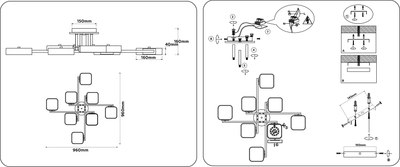 Люстра Ambrella FL4890/8 BK/WD