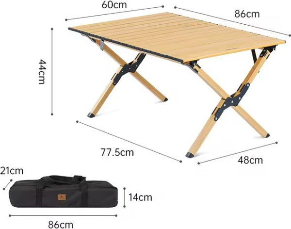 Стол складной Naturehike 86х60х44см / CNK2300JU010-MWD (бежевый)