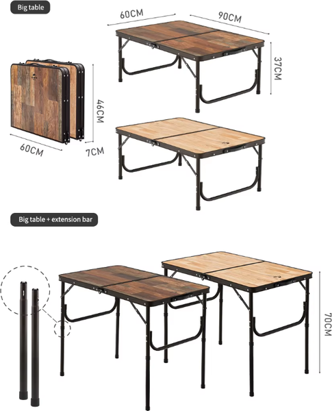 Стол складной Naturehike 90х60х37см / NH20JJ028-LWOOD (темно-коричневый)