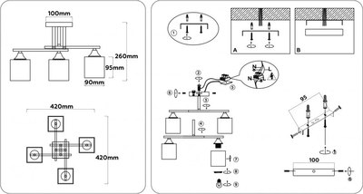 Люстра Ambrella TR303042/4 CP