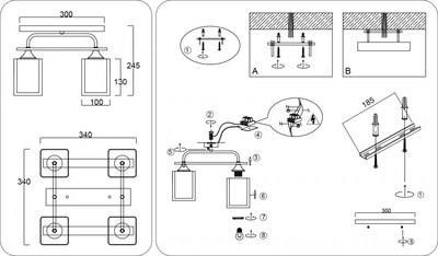 Люстра Ambrella TR3033246/4 WH/WD