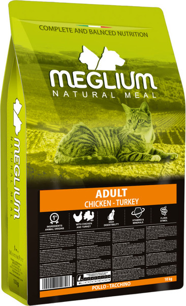 Сухой корм для кошек Meglium Cat Adult Chicken & Turkey / MGS0310 - фото