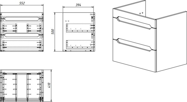 Тумба под умывальник Акваль Верна 60 / АВ.60.25.00.N