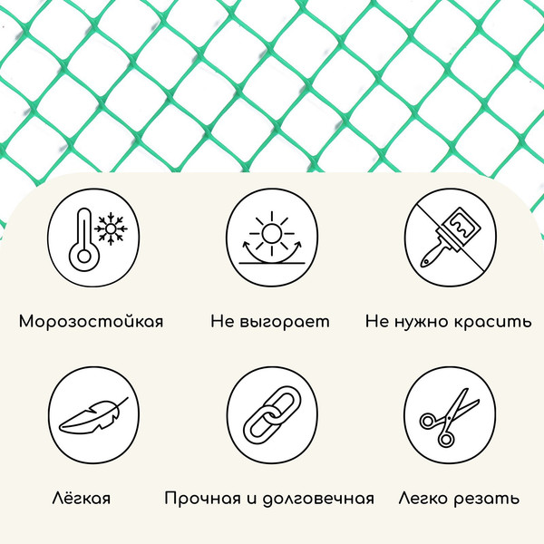 Сетка садовая GREENGO 1.5x10м ячейка 15x15мм