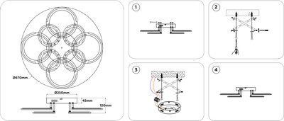 Люстра Ambrella FA8945/4+4 WH