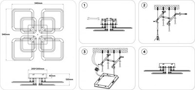Люстра Ambrella FA8950/4+4 WH