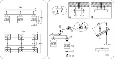 Люстра Ambrella TR3033250/6 BK/WD