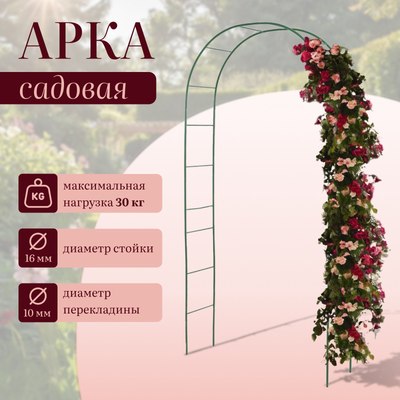 Арка садовая GREENGO 240x125x36.5см для вьющихся растений