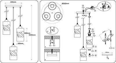 Люстра Ambrella TR3412/3 BK
