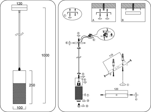 Потолочный светильник Ambrella TR8498 WH/WD