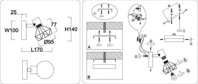 Спот Ambrella TR8655 BK/GD