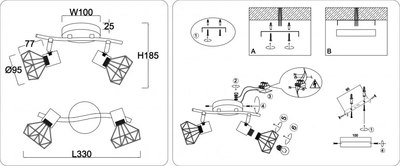Спот Ambrella TR8656/2 BK/GD