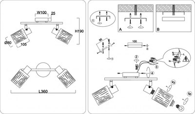 Спот Ambrella TR8668/2 BK/SB