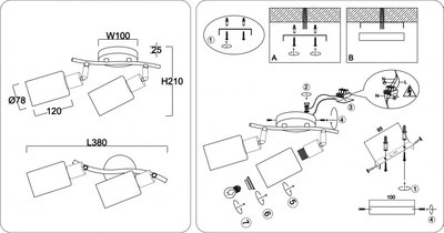 Спот Ambrella TR8721/2 BK/WD