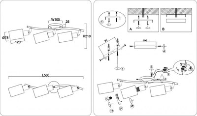 Спот Ambrella TR8722/3 BK/WD