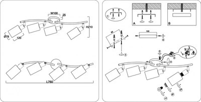 Спот Ambrella TR8723/4 BK/WD