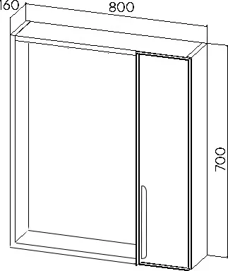 Шкаф с зеркалом для ванной Viant Кёльн 80 / VKEL80SD-ZSH