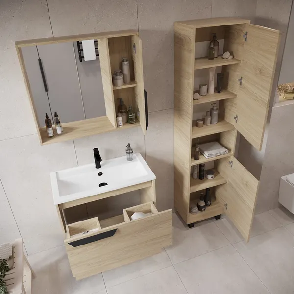 Шкаф с зеркалом для ванной Viant Кёльн 60 / VKEL60SD-ZSH