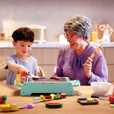 Гриль игрушечный Hape С едой / E3214_HP