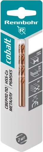 Набор сверл Rennbohr 1.5х40мм Power-Cobalt Р6М5К5 / 668015 - фото