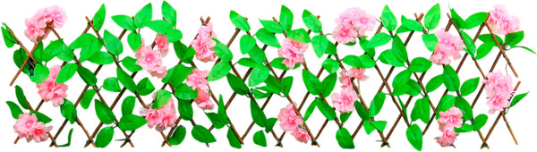 Изгородь декоративная GREENGO Розовые цветы 35x120см - фото