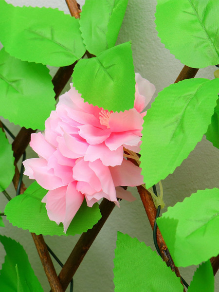 Изгородь декоративная GREENGO Розовые цветы 35x120см