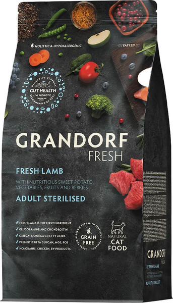 Сухой корм для кошек Grandorf Adult Sterilised Fresh Lamb&Sweet Potato - фото