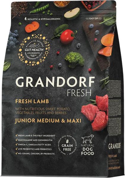 Сухой корм для собак Grandorf Junior Medium&Maxi Breeds Fresh Lamb&Sweet Potato - фото