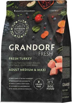Сухой корм для собак Grandorf Adult Medium&Maxi Breeds Fresh Turkey&Sweet Potato - фото