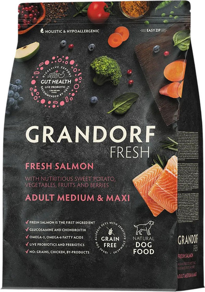 Сухой корм для собак Grandorf Adult Medium&Maxi Breeds Fresh Salmon&Sweet Potato - фото