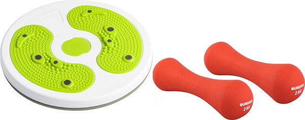 Набор для фитнеса Sundays Fitness Набор гантелей IR92004-D 2х2кг + Диск здоровья IR97323 - фото