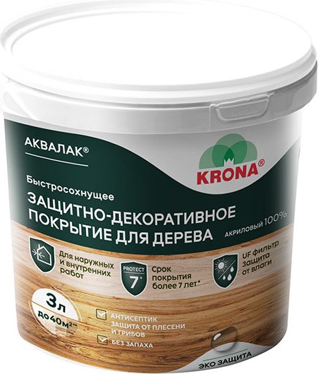 Защитно-декоративный состав KRONA Аквалак - фото