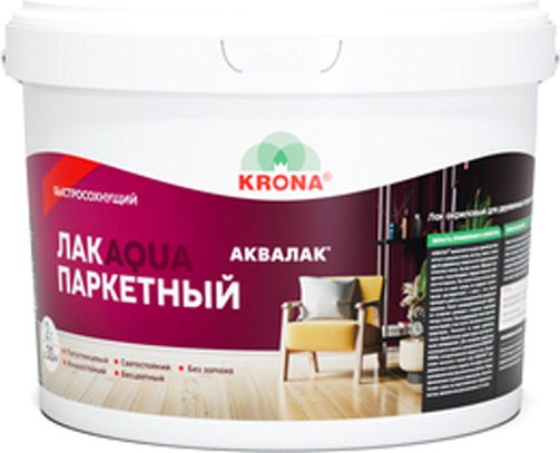 Лак KRONA Аквалак Акриловый для деревянных полов и паркета - фото