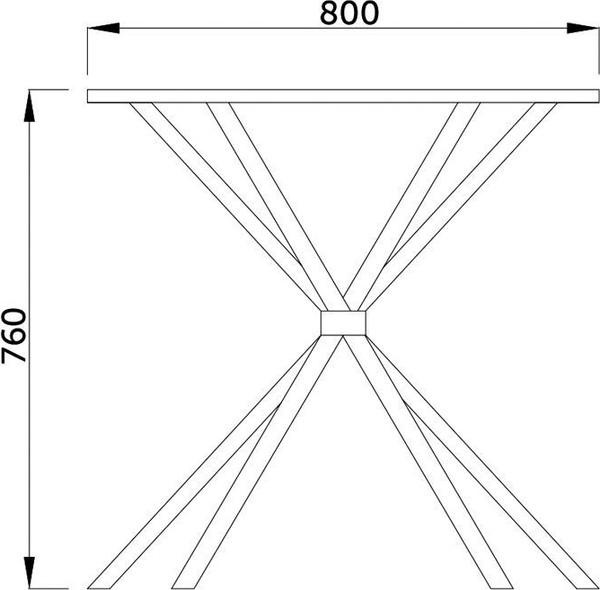 Обеденный стол AksHome Selia 800x760x8мм