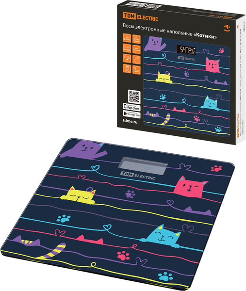 Напольные весы электронные TDM Котики SQ4012-0007