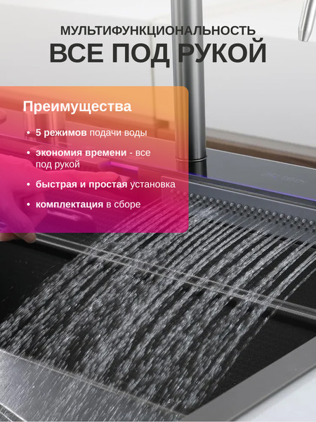 Мойка кухонная со смесителем Saniteco LD0112