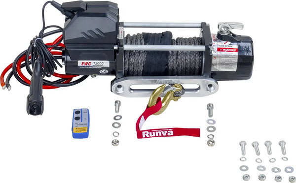 Лебедка автомобильная Runva 12V Magnum 12000 lbs 5443кг / EWD12000FSR (синтетический трос)