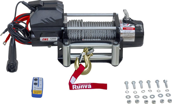 Лебедка электрическая Runva 12V Magnum 12000 lbs 5443кг / EWD12000F (стальной трос)