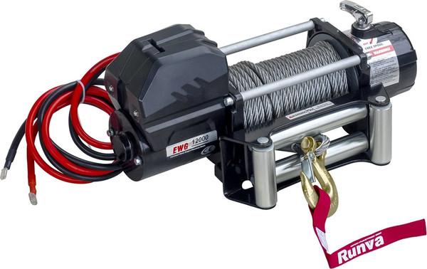Лебедка электрическая Runva 12V Magnum 12000 lbs 5443кг / EWD12000F (стальной трос)