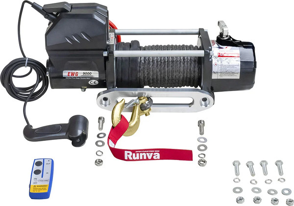 Лебедка автомобильная Runva 12V Magnum 9000 lbs 4200кг / EWG9000S (синтетический трос)