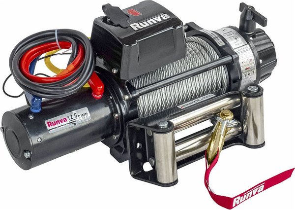 Лебедка электрическая Runva 12V Runva 12500 lbs 5670кг / EWB12500S (стальной трос)