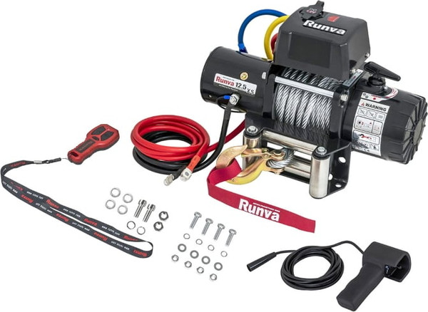 Лебедка электрическая Runva 12V 12500 lbs 5670кг / 12.5XS (стальной трос)