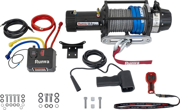 Лебедка электрическая Runva 12V 13500 lbs 6136кг / EWB13500MAXSSR (синтетический трос) - фото
