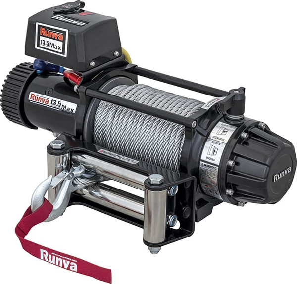 Лебедка электрическая Runva 12V Runva 13500 lbs 6136кг / EWB13500MAXS (стальной трос) - фото